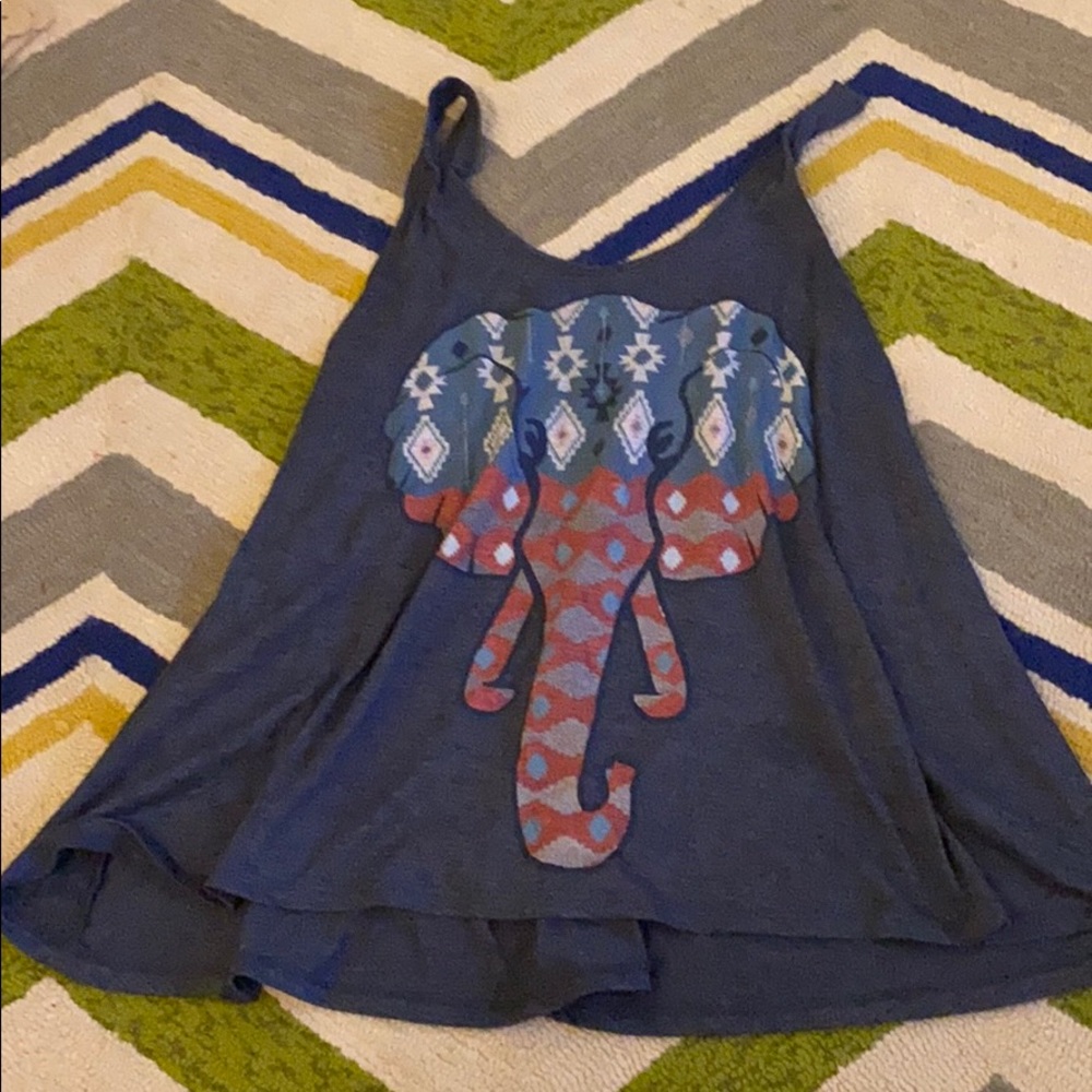 Elephant red white and blue tank
